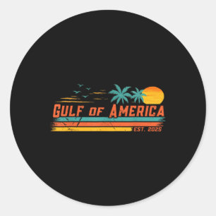 Sticker Rond Golfe vintage Des États-Unis Amérique Retro Sunset