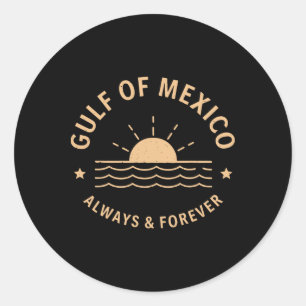 Sticker Rond Golfe vintage Du Mexique Toujours Et Pour Toujours