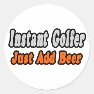 Sticker Rond Golfer...Ajouter la bière