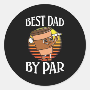 Sticker Rond Golfer Meilleur papa Par Par Par