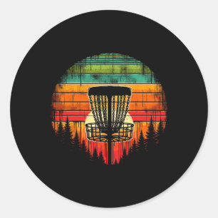 Sticker Rond Golfeur de Disque Golf Disc Coloré 
