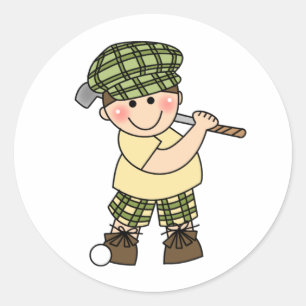 Sticker Rond Golfeur de garçon