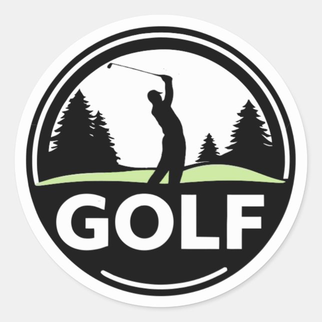 Sticker Rond Golfeur Golf Marathon Compétition (Devant)
