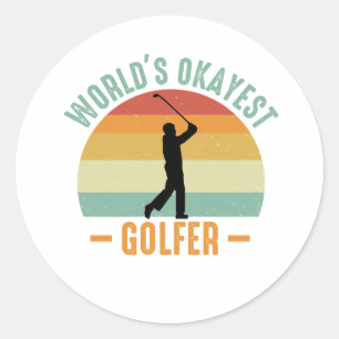 Sticker Rond Golfeur le plus Okayest du monde
