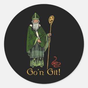 Sticker Rond Go'n Git Funny Jour de la Saint Patrick