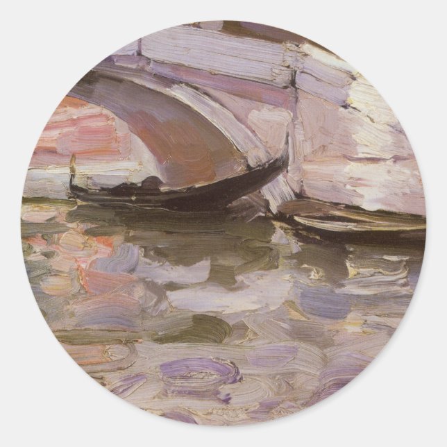 Sticker Rond Gondolas de John Singer Sargent, Impressionnisme A (Devant)