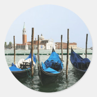 Sticker Rond Gondolas de Venise