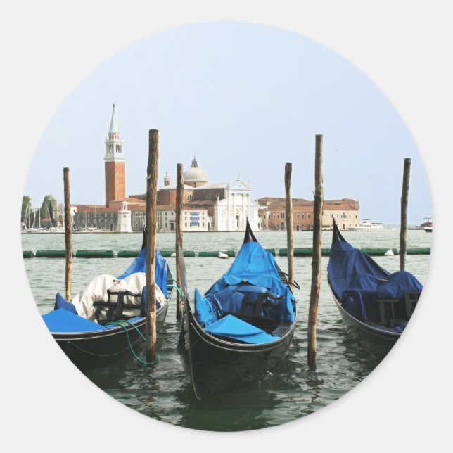 Sticker Rond Gondolas de Venise (Devant)