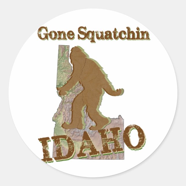 Sticker Rond Gone Squatchin - Idaho (Devant)