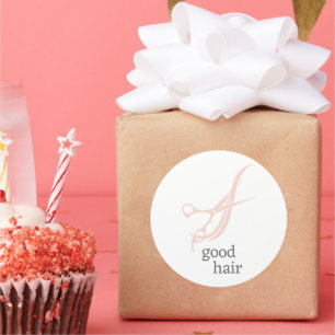 Sticker Rond Good Hair Simple Logo Hair Styliste Coloriste