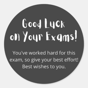 Sticker Rond Good Luck on Your Exams !
