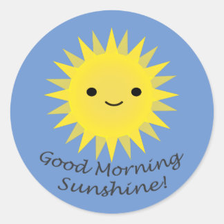 Sticker Rond Good morning Sunshine Cute Kawaii Sun