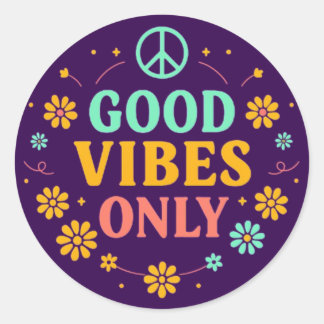 Sticker Rond Good Vibes Only