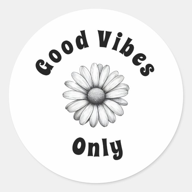 Sticker Rond Good Vibes uniquement (Devant)