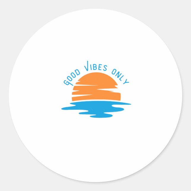Sticker Rond Good Vibes uniquement - Conception graphique des d (Devant)
