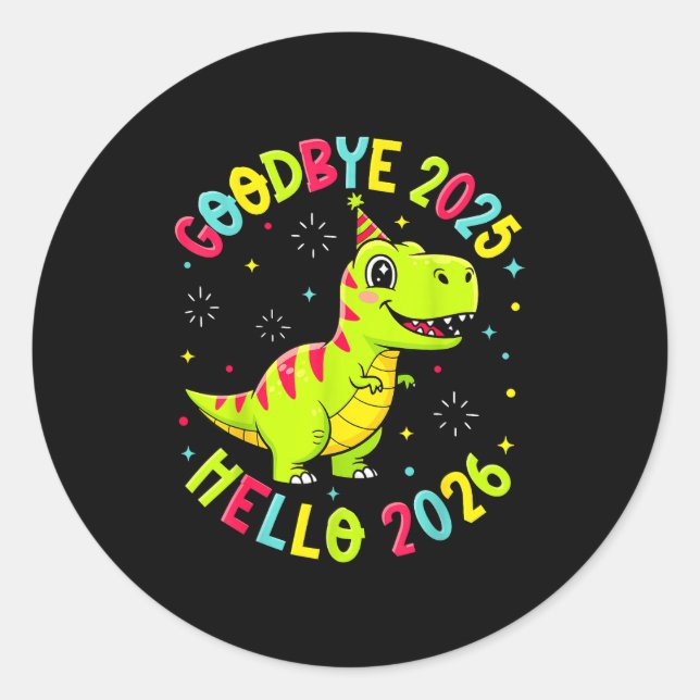 Sticker Rond Goodbye 2025 Hello 2026 Happy New Year 2026 Nye Cu (Devant)
