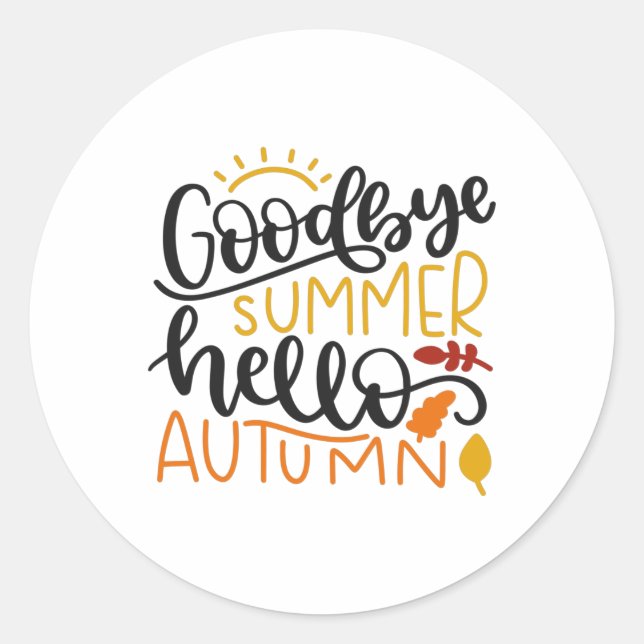 Sticker Rond Goodbye summer hello autumn (Devant)