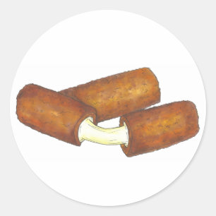 Sticker Rond Gooey Mozzarella Chaussettes au fromage Junk Food 