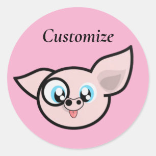 Sticker Rond Goofy Pig souriant Thunder_Cove