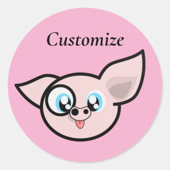 Sticker Rond Goofy Pig souriant Thunder_Cove (Devant)