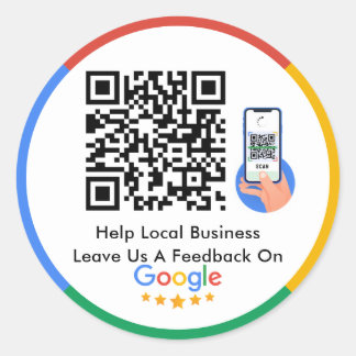 Sticker Rond Google Avis | Aide Classe de code QR d'entreprise