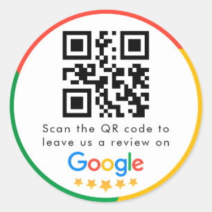 Sticker Rond Google Avis   Business Review Link QR Code