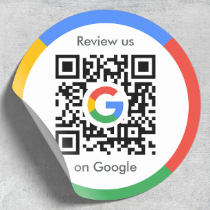 Sticker Rond Google Avis   Business Review Link QR Code