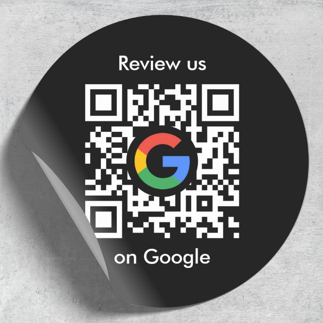 Sticker Rond Google Avis | Business Review Link QR Code (Gain Google reviews with this editable sticker template)