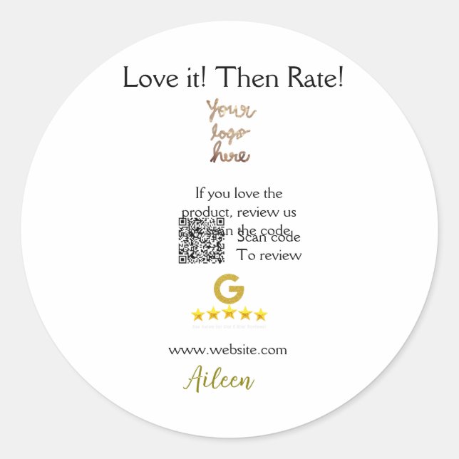 Sticker Rond Google évaluez notre avis commande achat entrepris (Devant)