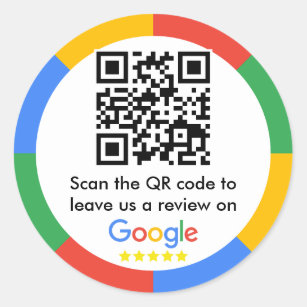 Sticker Rond Google Review QR Code