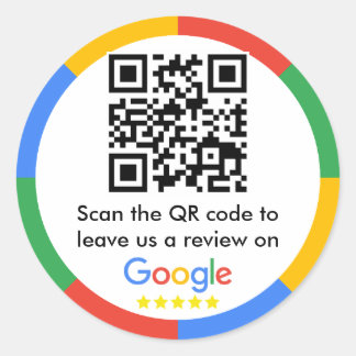 Sticker Rond Google Review QR Code