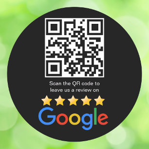 Sticker Rond Google Review QR Code Scan Me