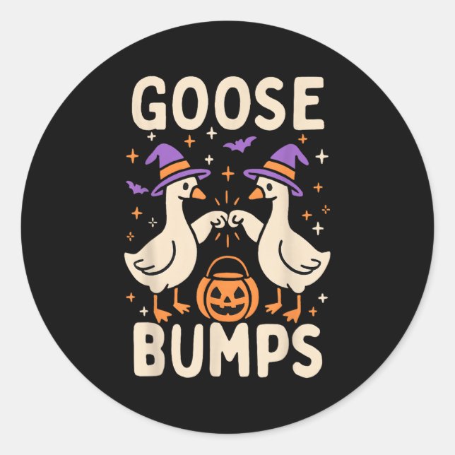 Sticker Rond Goose Bumps Goosebumps Halloween Silly Meme Funny  (Devant)