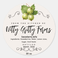 Gooseberry Jam Jelly préserver Custom Canning Étiq