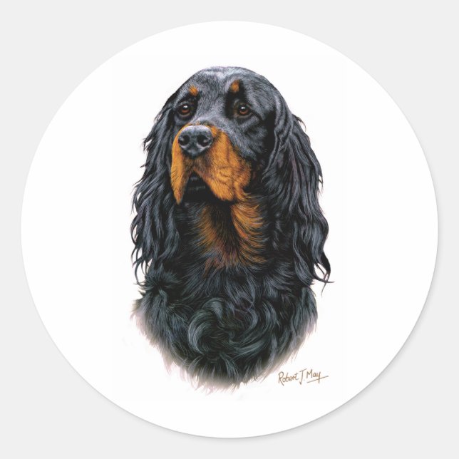 Sticker Rond Gordon Setter (Devant)