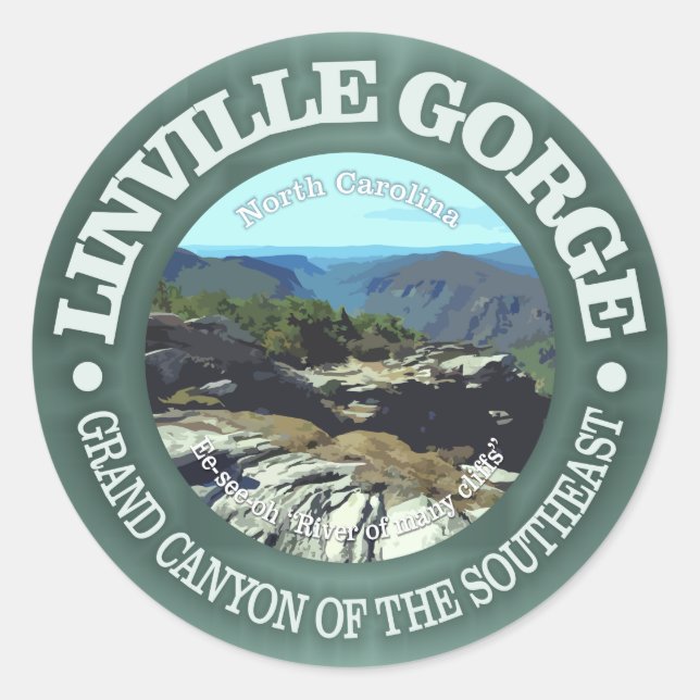 Sticker Rond Gorge de Linville (Devant)
