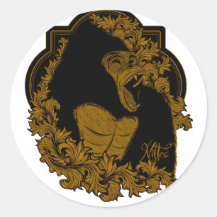 Sticker Rond Gorilla
