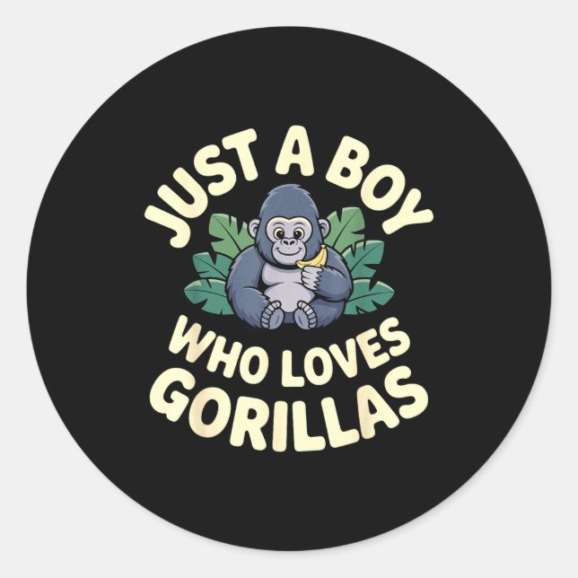 Sticker Rond Gorilla Costume For Boys Men Kid Animal Lover Monk (Devant)