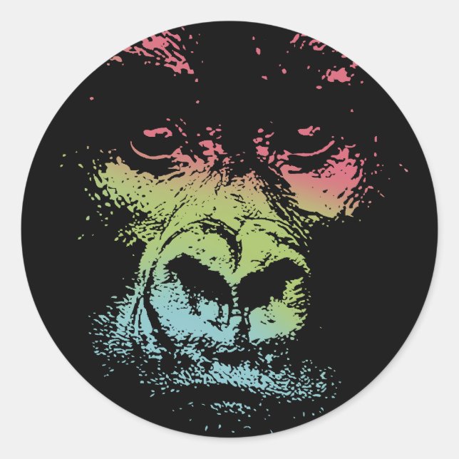 Sticker Rond Gorilla Face (Devant)