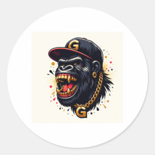 Sticker Rond Gorilla Gold Chain