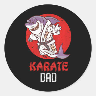 Sticker Rond Gorilla Karate Papa Cute Martial Arts Super Papa