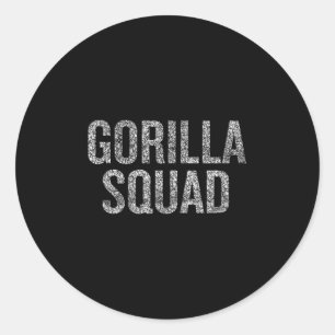 Sticker Rond Gorilla Squad Amusant Amoureux des animaux Humour