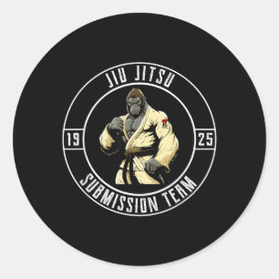 Sticker Rond Gorille BJJ MMA - Jiu Jitsu Brésilien Drôle