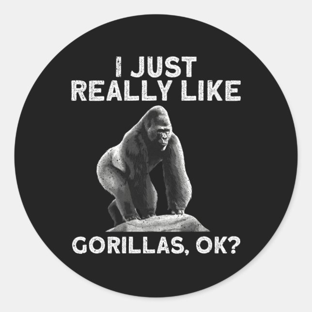 Sticker Rond Gorille Pour Primate Gorilla (Devant)