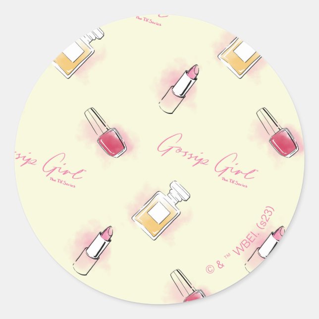 Sticker Rond Gossip Girl Lipstick & Motif de parfum (Devant)