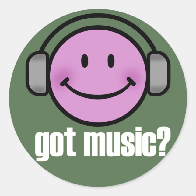 STICKER ROND GOT MUSIC SMILE (Devant)
