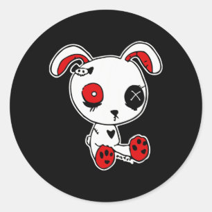 Sticker Rond Goth Bunny Lazy Costume d'Halloween Scary Gothique