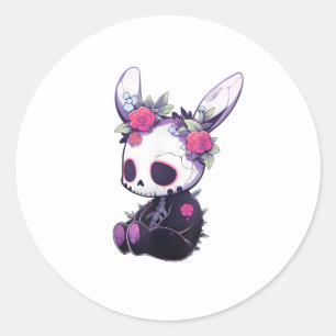 Sticker Rond Goth Bunny tenue gothique mignonne E-Girl Kawaii R