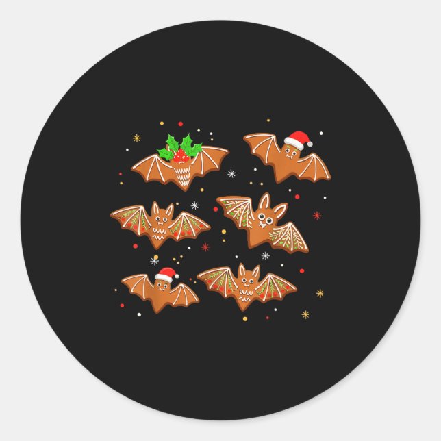 Sticker Rond Goth Christmas Shirt For Kids, Soky Cute Bat Ginge (Devant)