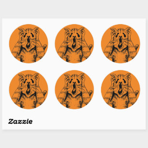 STICKER ROND GOTH HORROR CAT DRAMA, QUELQU'UN A DÉMÉNAGÉ LITTER